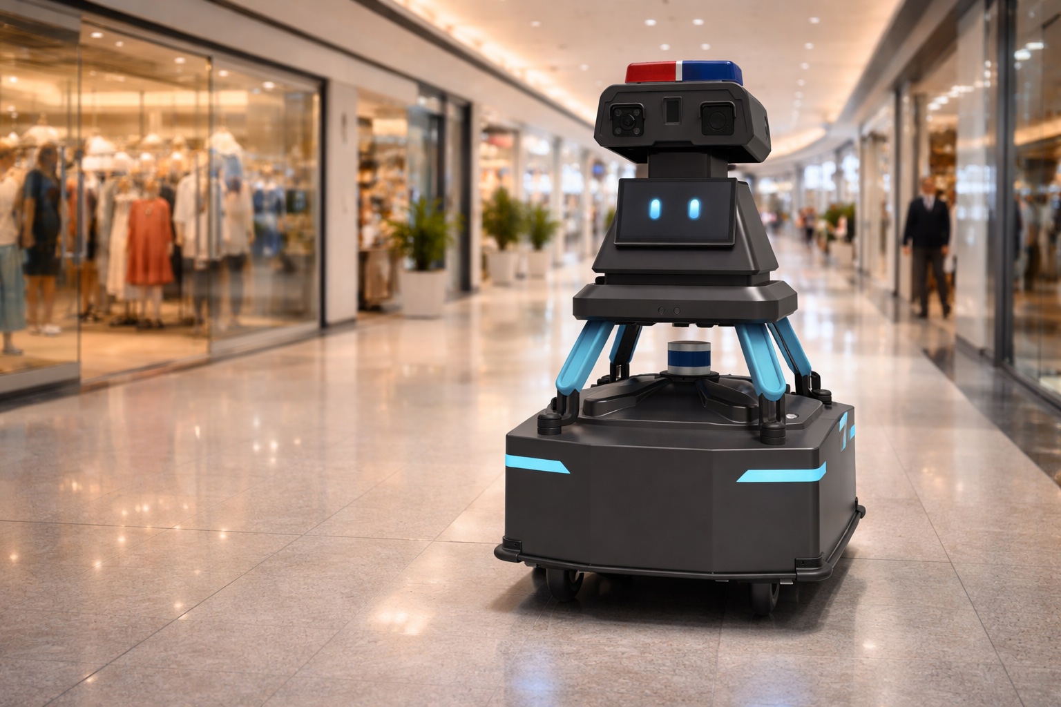 V-S robot patrolling a public space